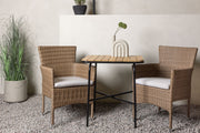 Venture Design Malina & Holmbeck Matstolar 2-pack Natur + Cafebord 70 x 55 Natur