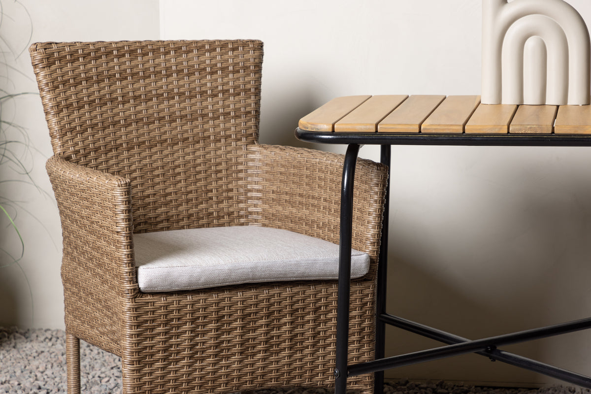 Venture Design Malina & Holmbeck Matstolar 2-pack Natur + Cafebord 70 x 55 Natur