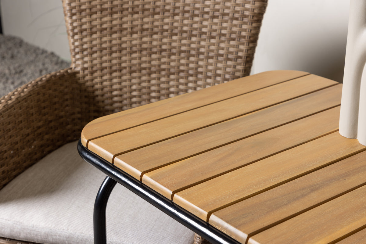 Venture Design Malina & Holmbeck Matstolar 2-pack Natur + Cafebord 70 x 55 Natur