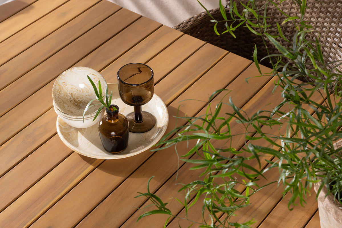 Venture Design Malina & Holmbeck Matstolar 2-pack Natur + Rektangulära Matbord 200 x 90 Natur