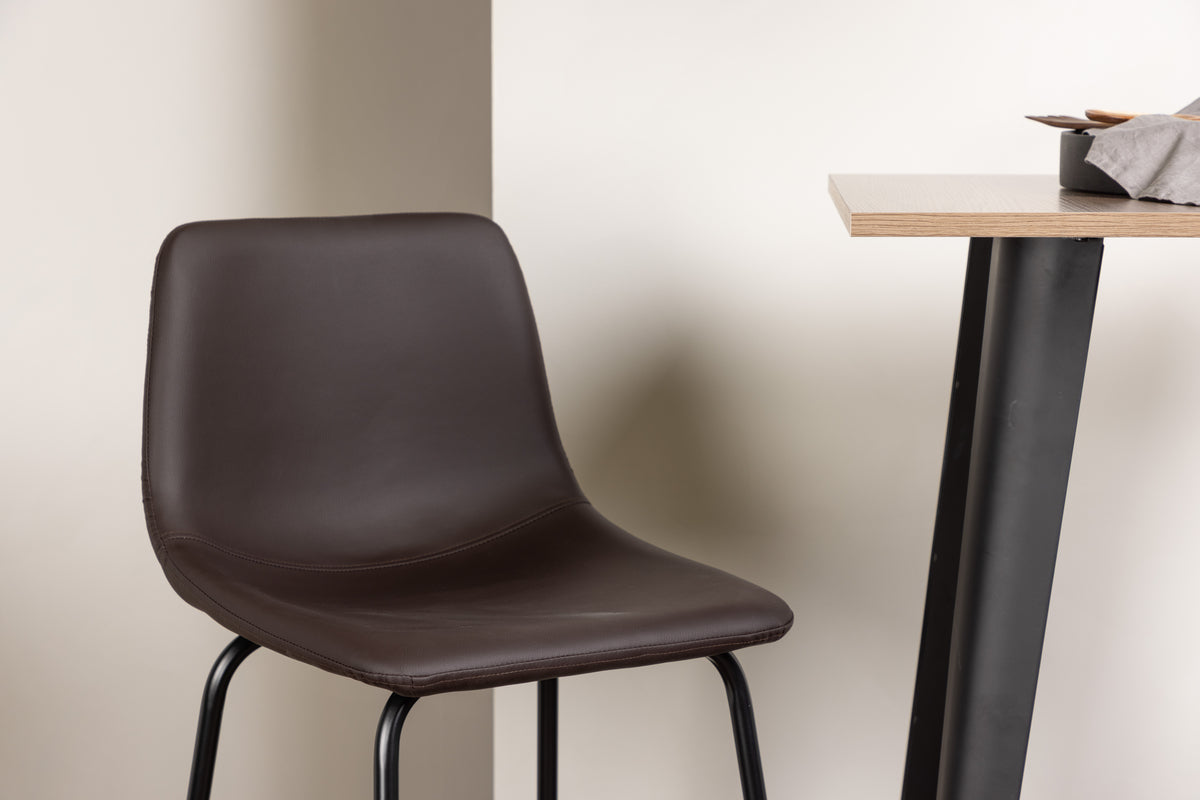 Venture Design Tempe & Alexi Barbord 60 x 60 Valnöt + Barstolar 2-pack Brun
