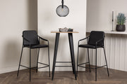 Venture Design Tempe & Tvist Barbord 60 x 60 Valnöt + Barstolar 2-pack Svart
