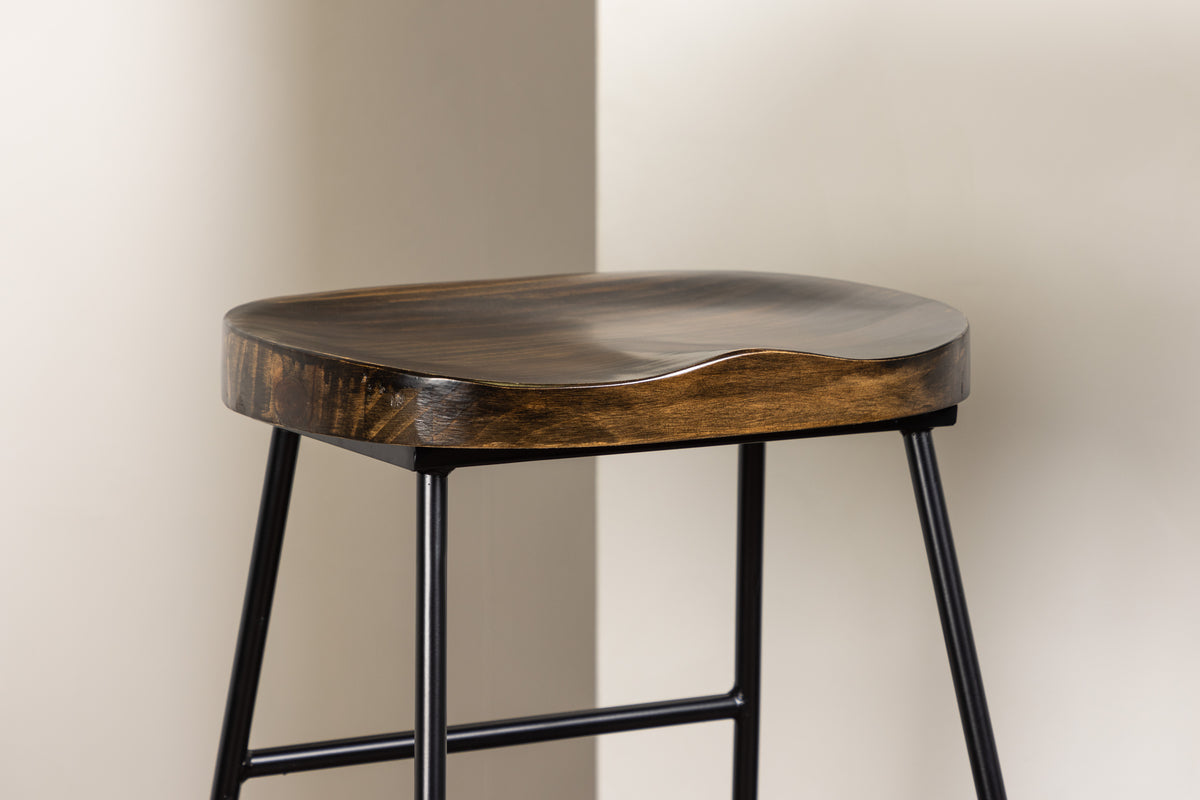 Venture Design Tempe & Ozark Barbord 60 x 60 Valnöt + Barstolar 2-pack Svart