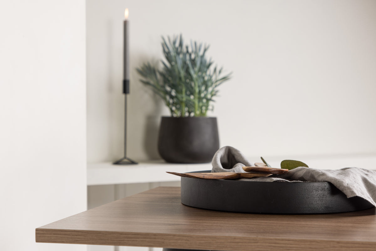 Venture Design Tempe & Ozark Barbord 60 x 60 Valnöt + Barstolar 2-pack Svart
