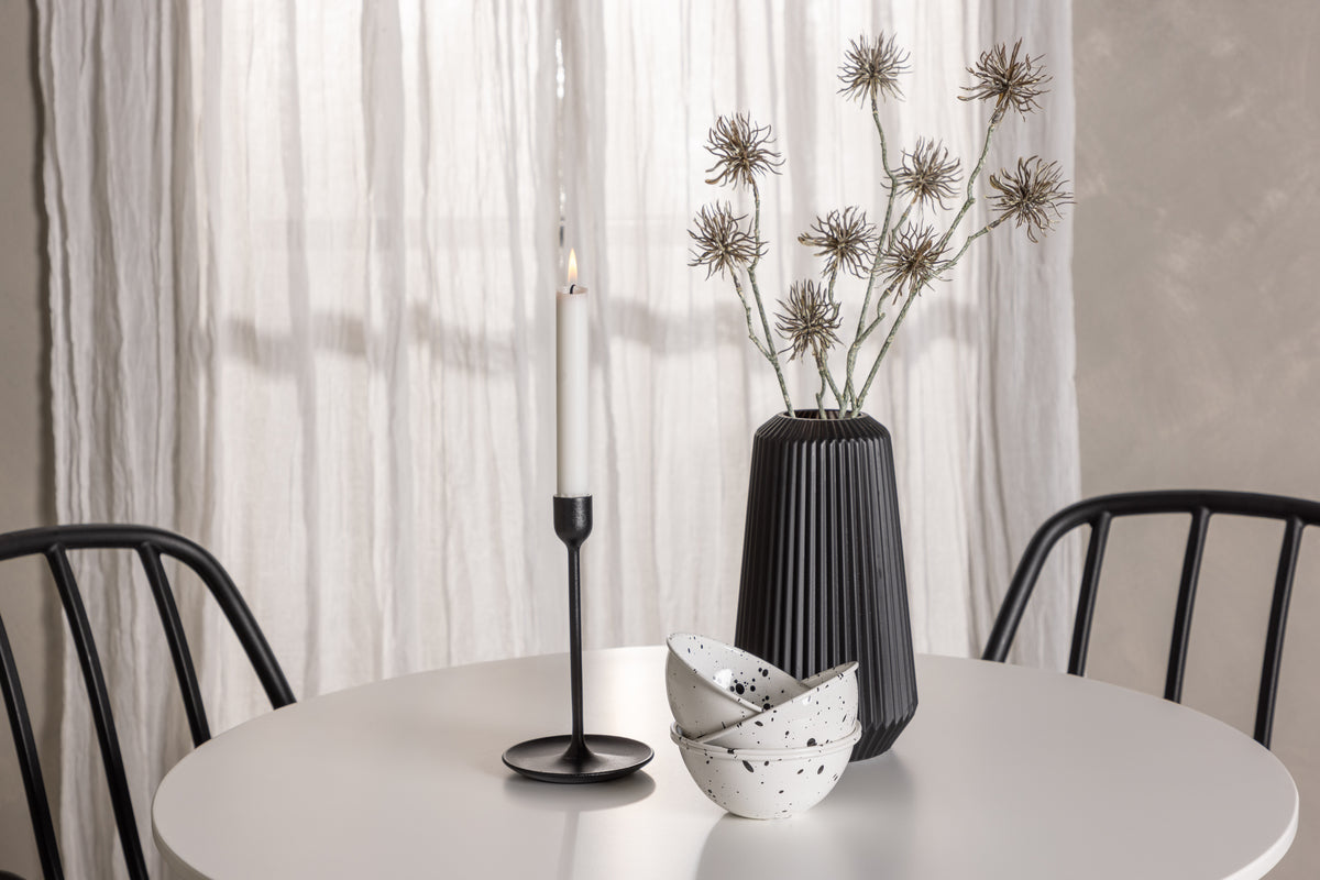 Venture Design Dyrön & Hamden Matstolar 2-pack Svart + Runda Matbord ⌀80 Vit