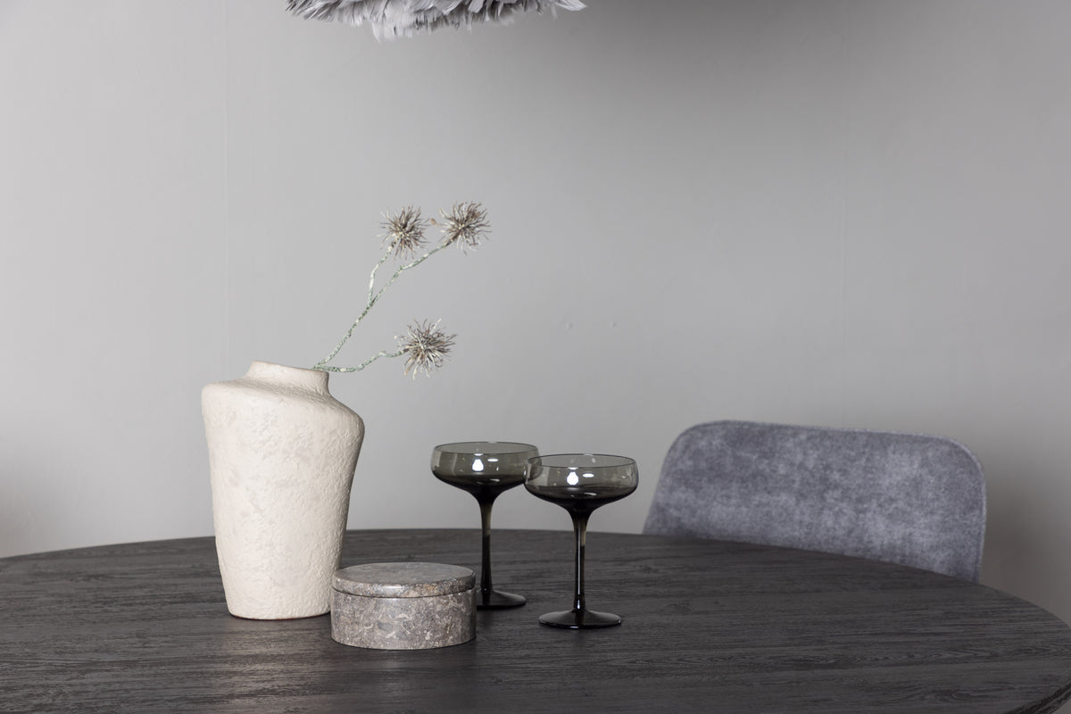 Venture Design Rosie & Lanzo Matstolar 2-pack Grå + Runda Matbord ⌀120 Mocka