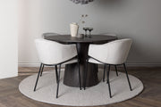 Venture Design Lanzo & Evelina Runda Matbord ⌀120 Mocka + Matstolar 2-pack Grå
