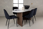 Venture Design Grönvik & Night Ovala Matbord 180 x 90 Ljusgrå + Matstolar 2-pack Svart