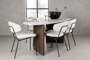 Venture Design Chico & Grönvik Matstolar 2-pack Vit + Ovala Matbord 180 x 90 Ljusgrå