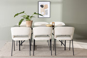 Venture Design Day & Astrid Matstolar 2-pack Off-white + Rektangulära Matbord 200 x 90 Svart