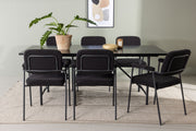 Venture Design Astrid & Yesterday Rektangulära Matbord 200 x 90 Svart + Matstolar 2-pack Svart