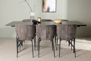 Venture Design Modesto & Astrid Matstolar 2-pack Brun + Rektangulära Matbord 200 x 90 Svart