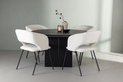 Venture Design Day & Matilda Matstolar 2-pack Off-white + Runda Matbord ⌀130 Svart