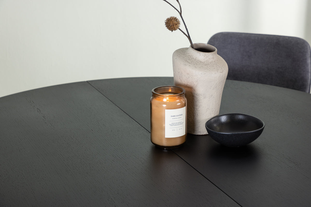 Venture Design Rosie & Matilda Matstolar 2-pack Grå + Runda Matbord ⌀130 Svart