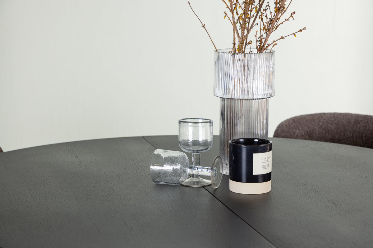 Venture Design Modesto & Matilda Matstolar 2-pack Brun + Runda Matbord ⌀130 Svart