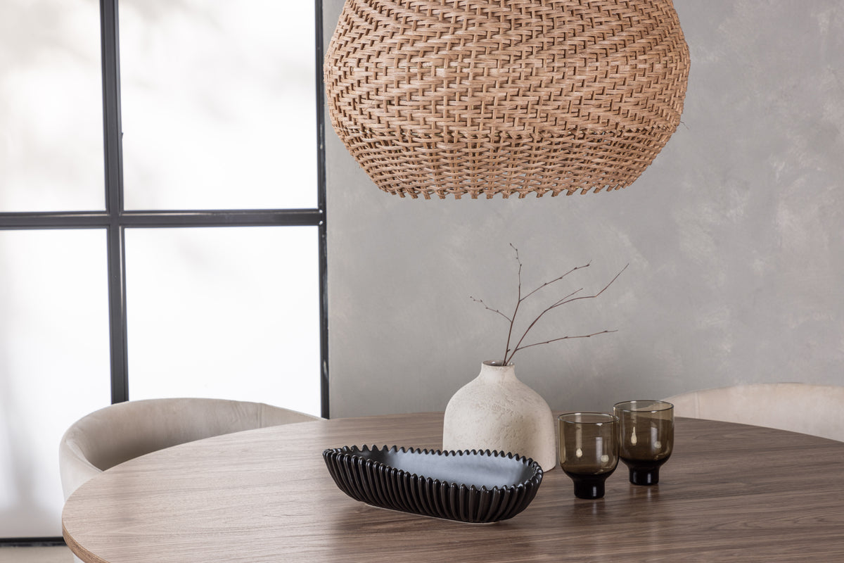 Venture Design Berit & Lanzo Matstolar Beige + Runda Matbord ⌀120 Natur