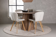 Venture Design Lanzo & Lilja Runda Matbord ⌀120 Natur + Matstolar 2-pack Beige