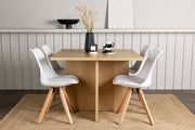Venture Design Leo & Zeno Rektangulära Matbord 100 x 100 Ljusgrå + Matstolar 2-pack Vit