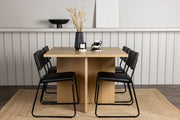 Venture Design Kenth & Leo Matstolar 2-pack Svart + Rektangulära Matbord 100 x 100 Natur