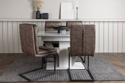 Venture Design Zizo & Disa Matstolar 2-pack Brun + Rektangulära Matbord 120 x 80 Vit