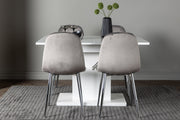 Venture Design Pluto & Eva Rektangulära Matbord 120 x 90 Vit + Matstolar 2-pack Ljusgrå
