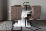 Venture Design Zizo & Pluto Matstolar 2-pack Brun + Rektangulära Matbord 120 x 90 Vit