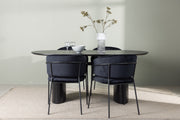 Venture Design Selma & Isolde Matstolar 2-pack Svart + Ovala Matbord 180 x 90 Svart