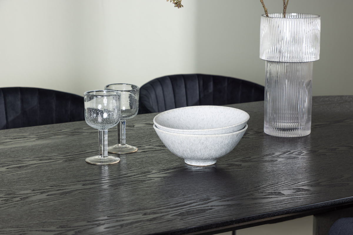 Venture Design Selma & Isolde Matstolar 2-pack Svart + Ovala Matbord 180 x 90 Svart