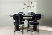 Venture Design Stella & Isolde Matstolar 2-pack Svart + Ovala Matbord 180 x 90 Svart