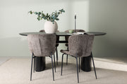 Venture Design Modesto & Isolde Matstolar 2-pack Brun + Ovala Matbord 180 x 90 Svart