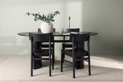 Venture Design Montros & Isolde Matstolar 2-pack Svart + Ovala Matbord 180 x 90 Svart