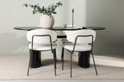 Venture Design Chico & Isolde Matstolar 2-pack Vit + Ovala Matbord 180 x 90 Svart