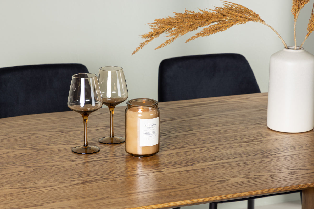 Venture Design Night & Isolde Matstolar 2-pack Svart + Ovala Matbord 180 x 90 Natur