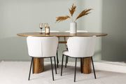 Venture Design Edina & Isolde Matstolar 2-pack Vit + Ovala Matbord 180 x 90 Natur