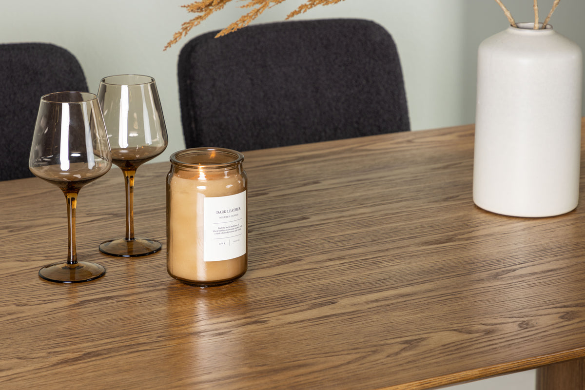 Venture Design Yesterday & Isolde Matstolar 2-pack Svart + Ovala Matbord 180 x 90 Natur
