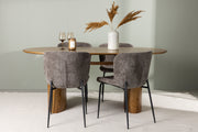 Venture Design Modesto & Isolde Matstolar 2-pack Brun + Ovala Matbord 180 x 90 Natur