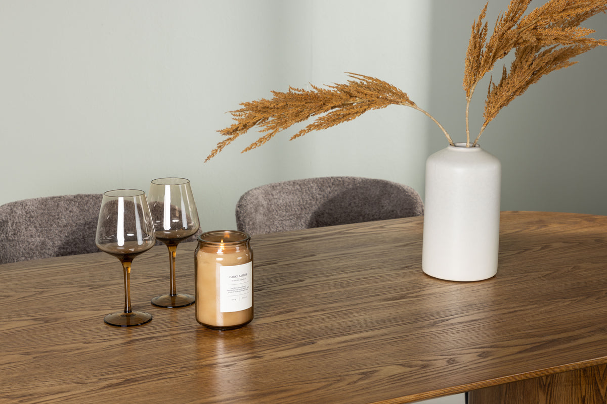 Venture Design Modesto & Isolde Matstolar 2-pack Brun + Ovala Matbord 180 x 90 Natur