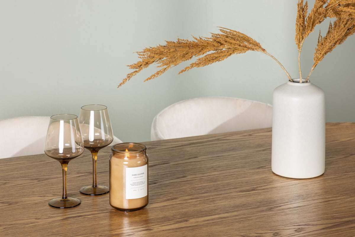 Venture Design Berit & Isolde Matstolar Beige + Ovala Matbord 180 x 90 Natur