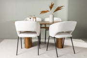 Venture Design Day & Isolde Matstolar 2-pack Off-white + Ovala Matbord 180 x 90 Natur