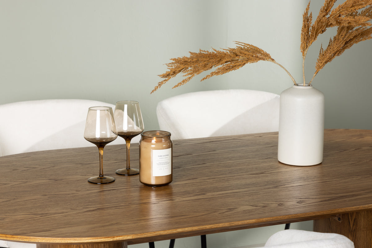 Venture Design Day & Isolde Matstolar 2-pack Off-white + Ovala Matbord 180 x 90 Natur