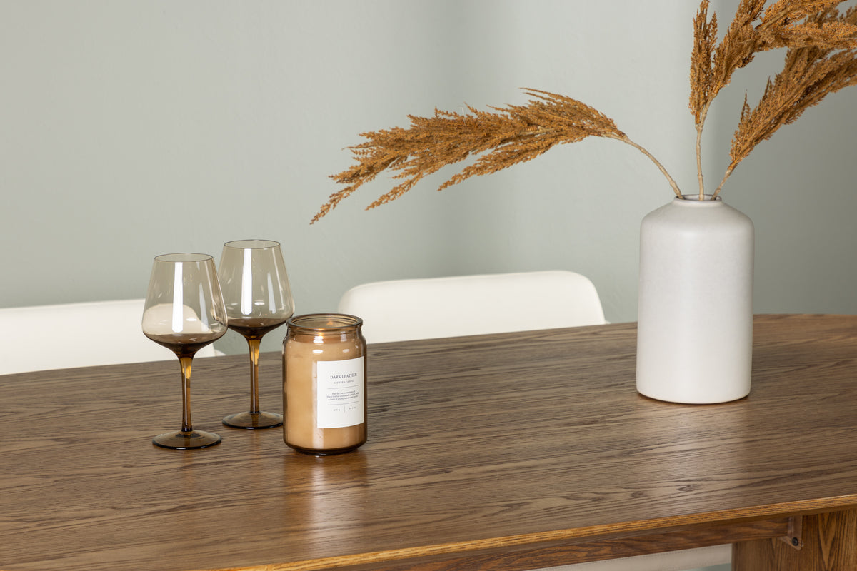 Venture Design Tvist & Isolde Matstolar 2-pack Beige + Ovala Matbord 90 x 180 Natur