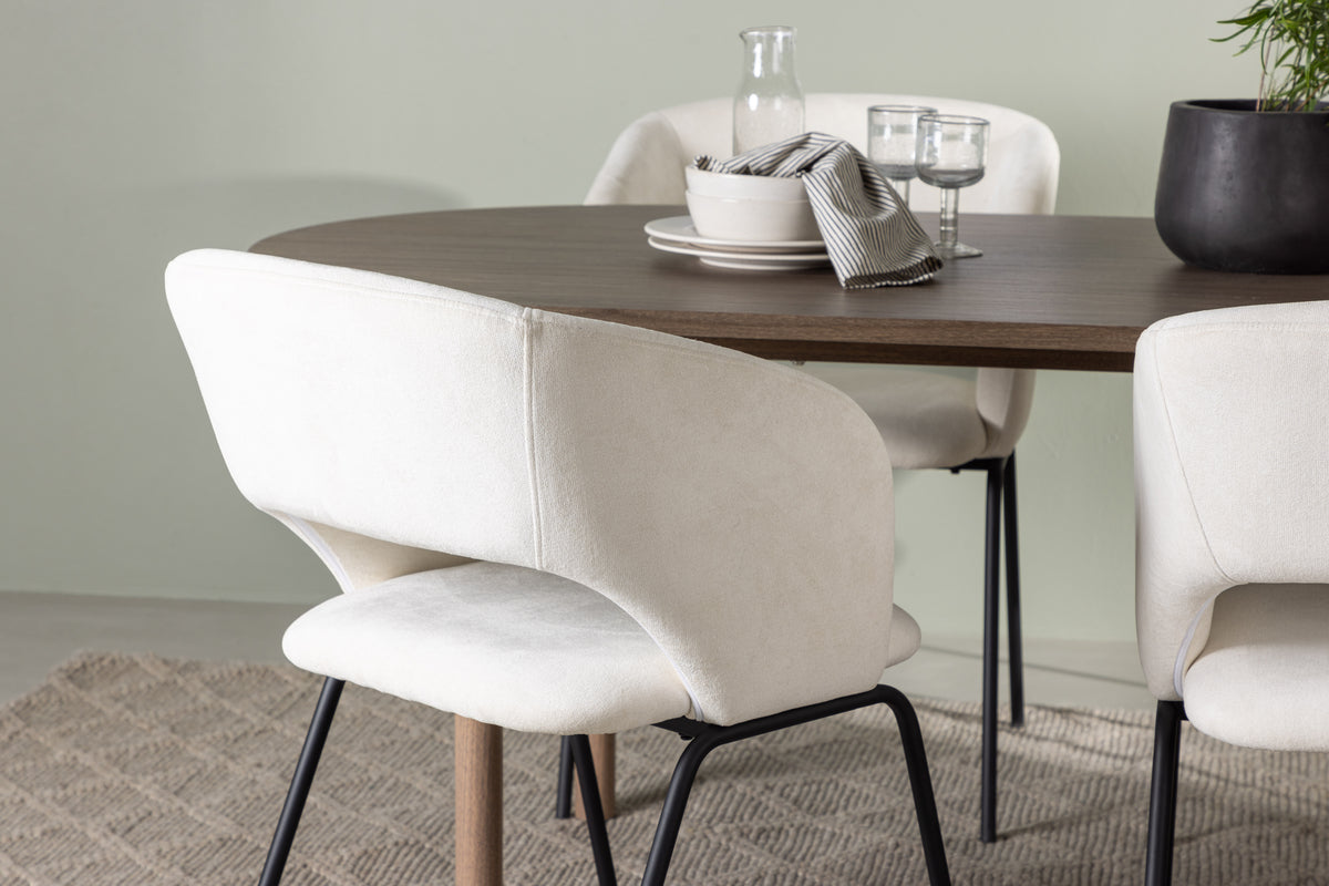 Venture Design Day & Andy Matstolar 2-pack Off-white + Ovala Matbord 180 x 90 Natur