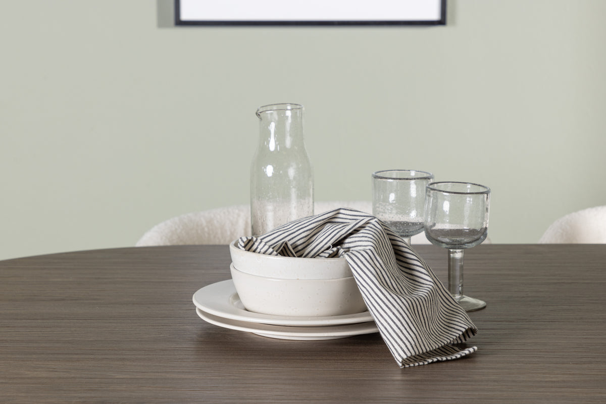 Venture Design Edina & Andy Matstolar 2-pack Vit + Ovala Matbord 180 x 90 Natur
