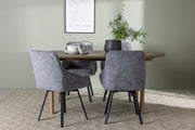 Venture Design Rosie & Andy Matstolar 2-pack Grå + Ovala Matbord 180 x 90 Natur