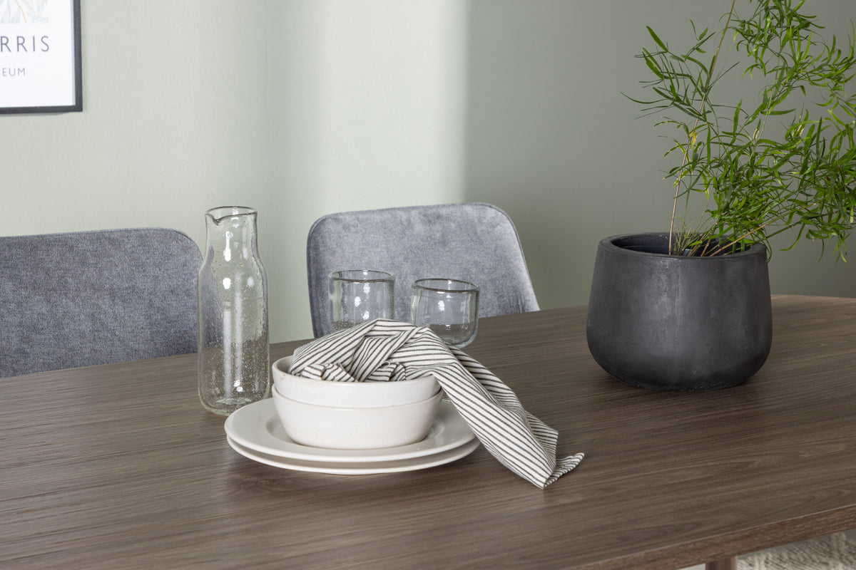 Venture Design Rosie & Andy Matstolar 2-pack Grå + Ovala Matbord 180 x 90 Natur