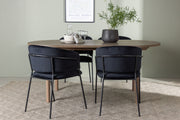 Venture Design Selma & Andy Matstolar 2-pack Svart + Ovala Matbord 180 x 90 Natur