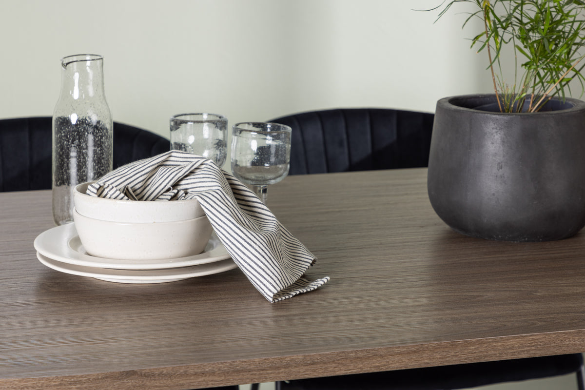 Venture Design Selma & Andy Matstolar 2-pack Svart + Ovala Matbord 180 x 90 Natur