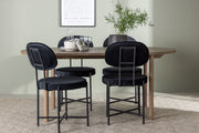 Venture Design Stella & Andy Matstolar 2-pack Svart + Ovala Matbord 180 x 90 Natur