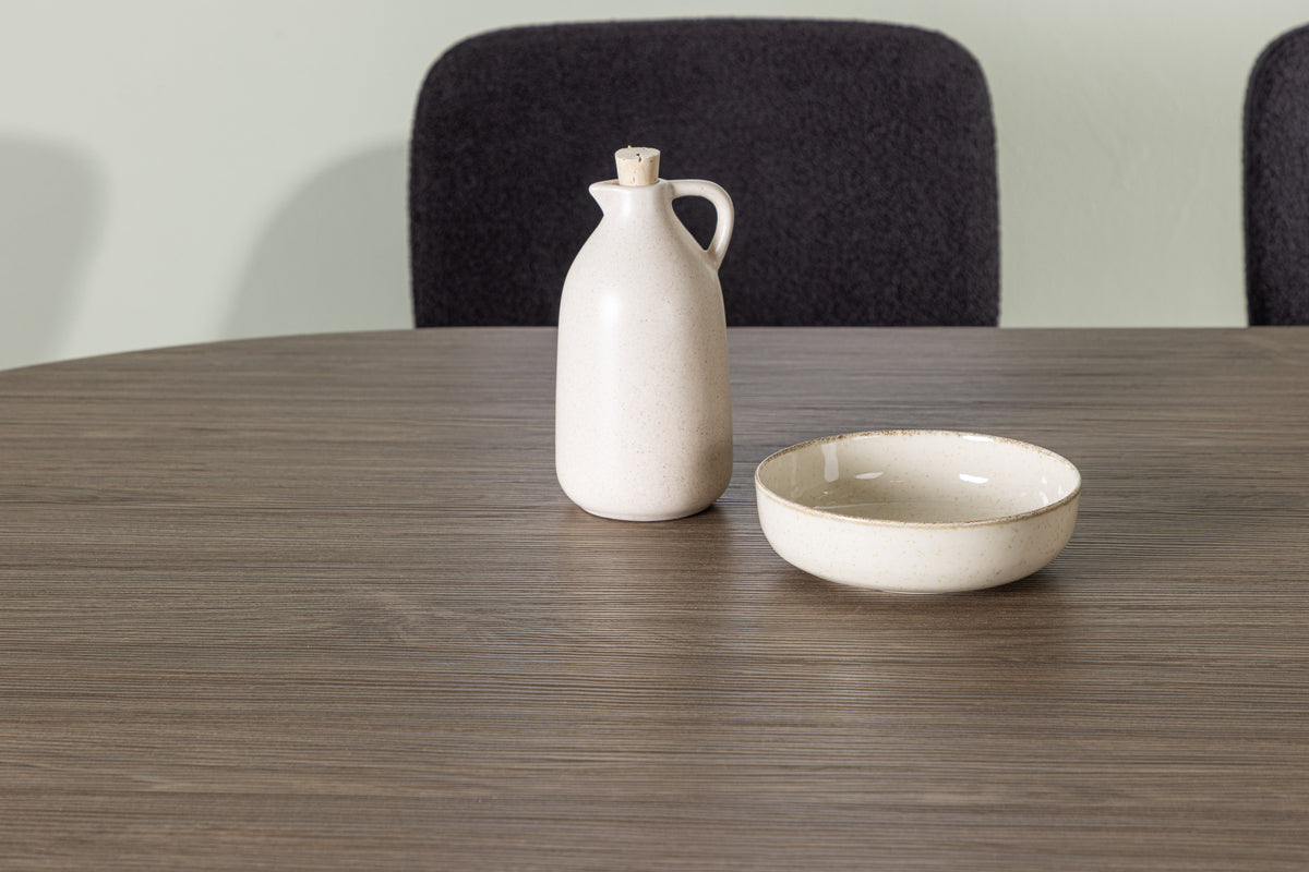 Venture Design Yesterday & Andy Matstolar 2-pack Svart + Ovala Matbord 180 x 90 Natur