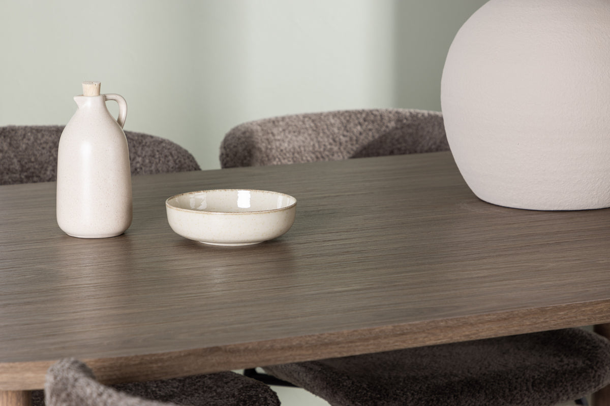 Venture Design Modesto & Andy Matstolar 2-pack Brun + Ovala Matbord 180 x 90 Natur